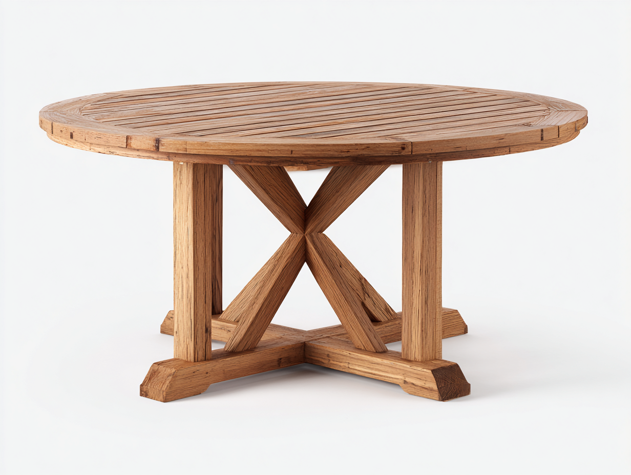 Gartentisch Massivholz 130x130x75 cm Braun - Rundes Design-Zivoadwell