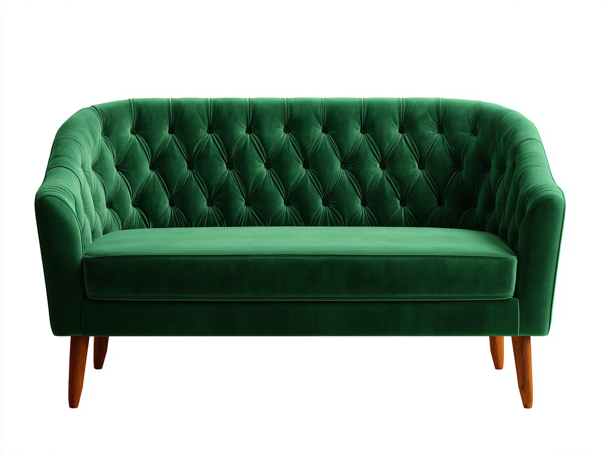 Zweisitzer Sofa Samt 170x82x76 cm grün - Chesterfield Design für Wohnzimmer-Zivoadwell