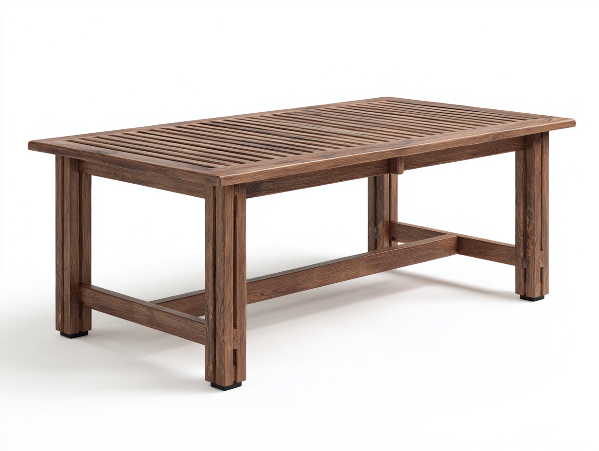 Gartentisch Holz 180x90x75 cm - Braun - rechteckiges Lamellen Design-Zivoadwell
