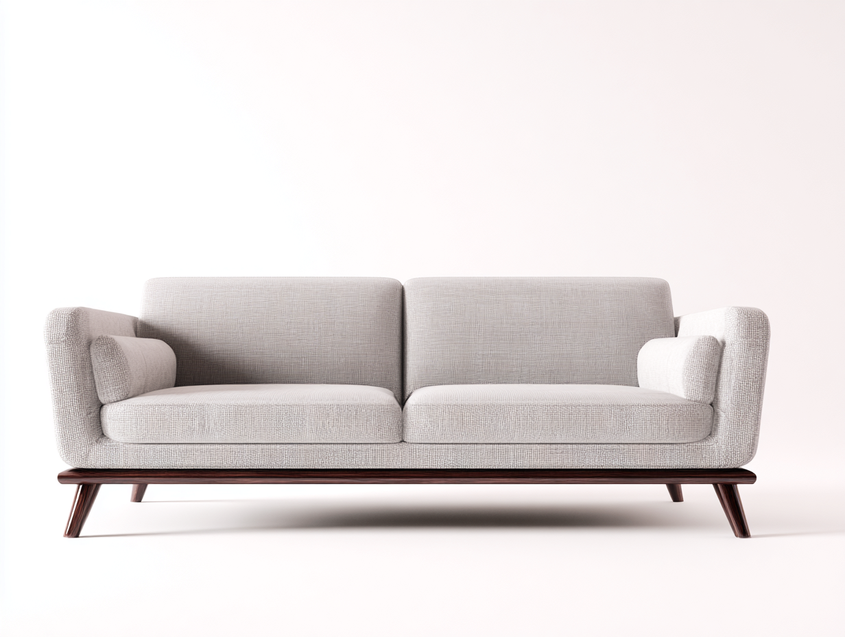Zweisitzer Sofa aus Stoff 205x85x80 cm - beige-braun - skandinavisches Design für Wohnzimmer-Zivoadwell