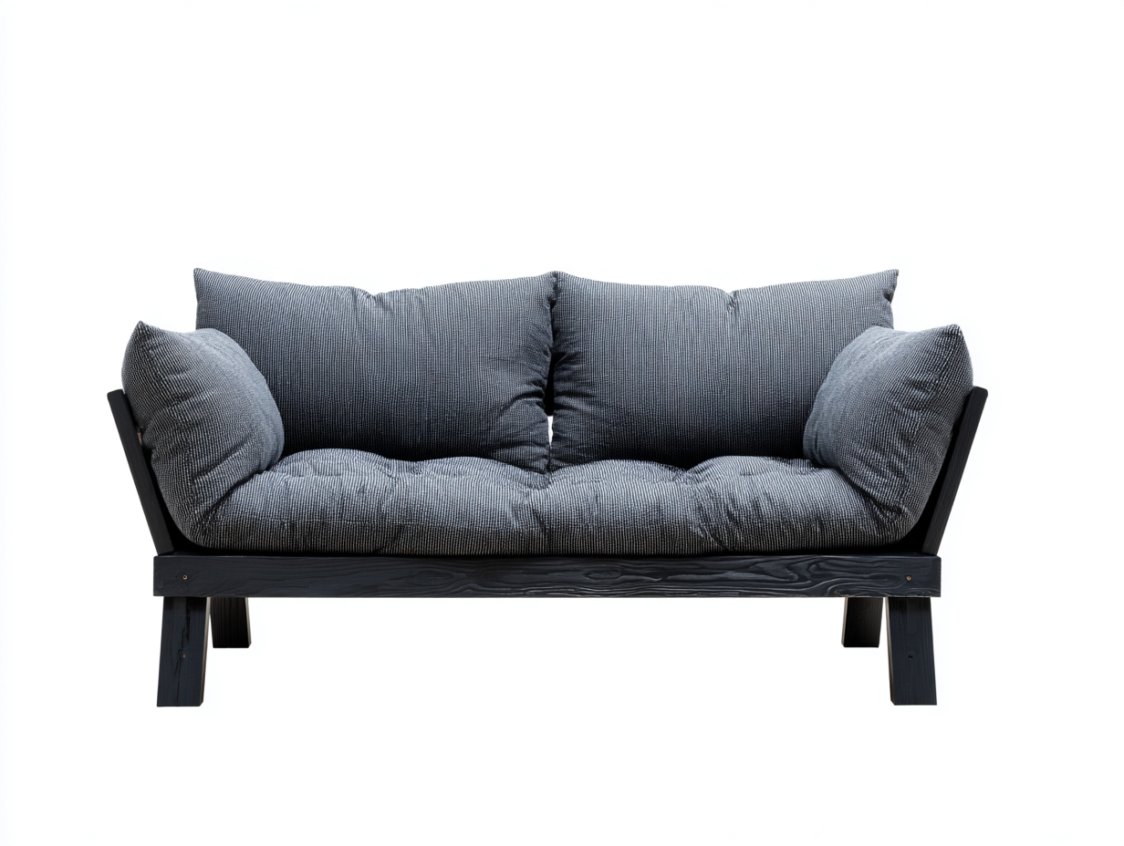 Zweisitzer Sofa Stoff 185x92x88 cm Grau-Schwarz - Modernes Lounge Design-Zivoadwell