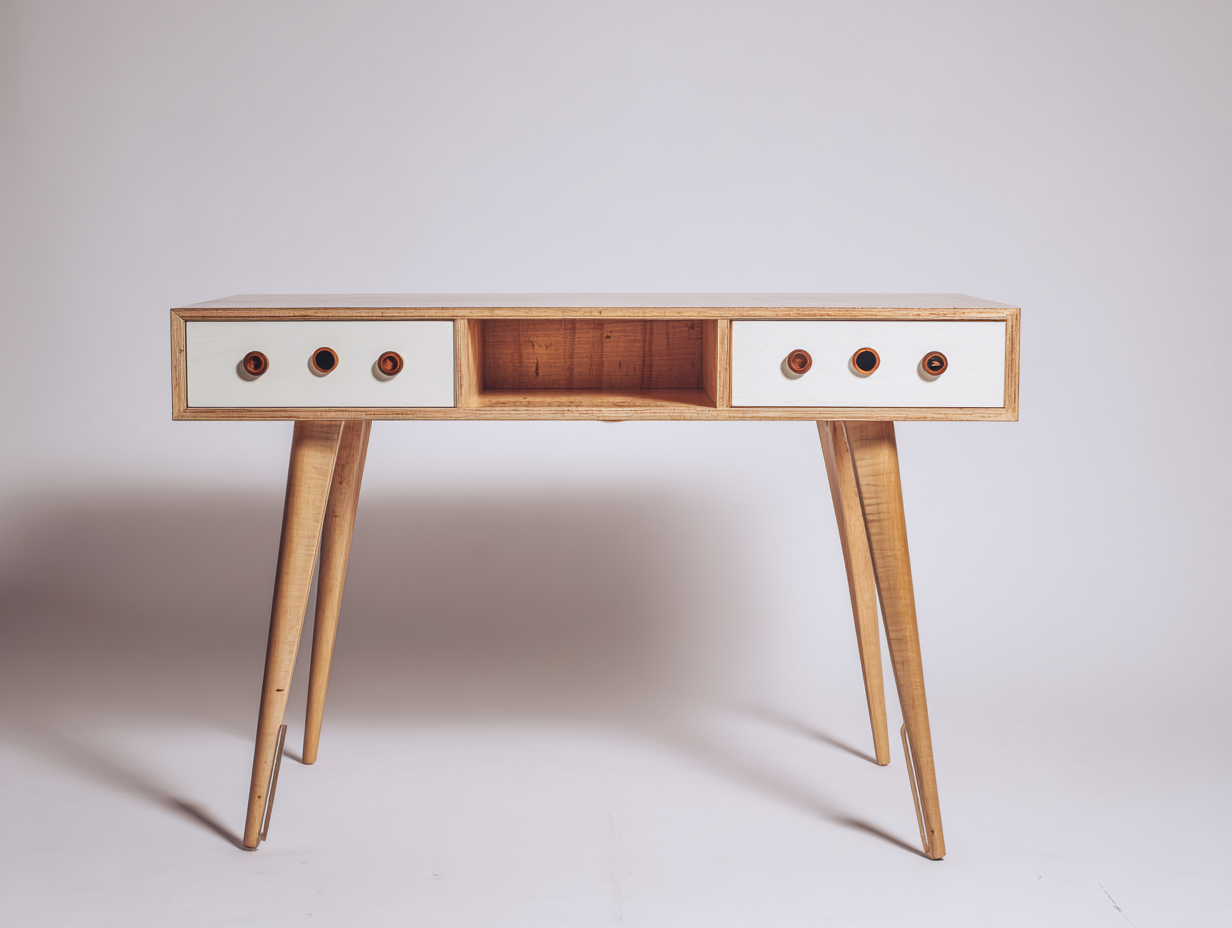 Schreibtisch aus Holz 120x50x76 cm - weiß-braun - skandinavisches Design mit 2 Schubladen-Zivoadwell
