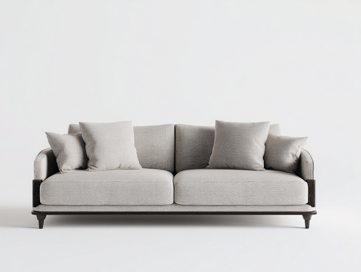 Zweisitzer Sofa Strukturstoff 185x88x74 cm beige - modernes Design für Wohnzimmer-Zivoadwell