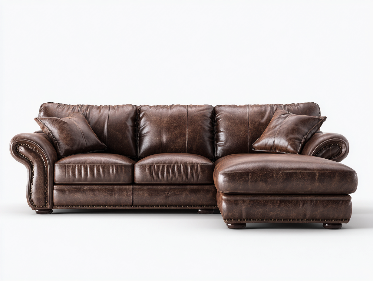 Ecksofa Echtleder 290x175x78 cm - Dunkelbraun - klassischer Chesterfield Stil für Wohnzimmer-Zivoadwell