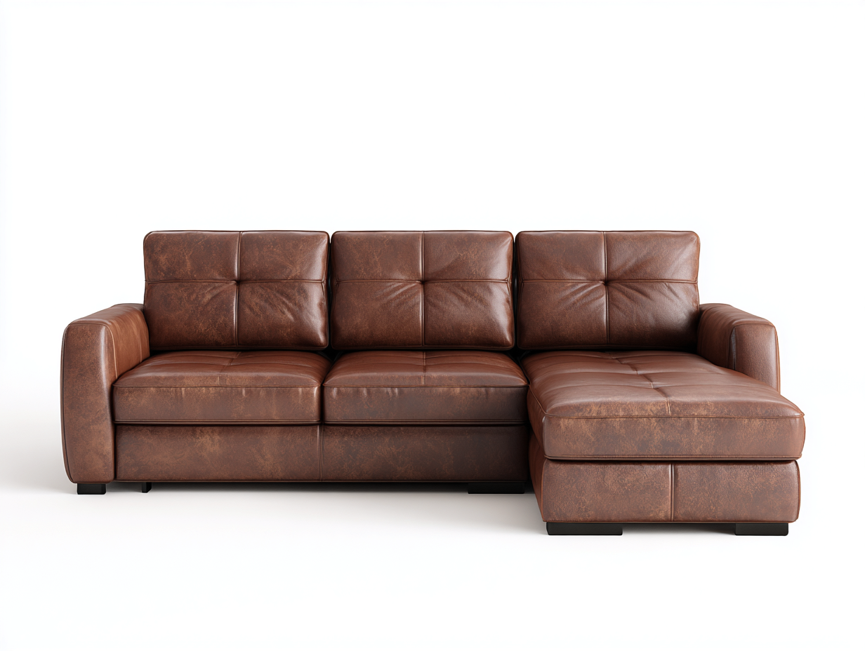 Ecksofa Kunstleder 250x165x85 cm Braun - Modernes Wohn Design-Zivoadwell
