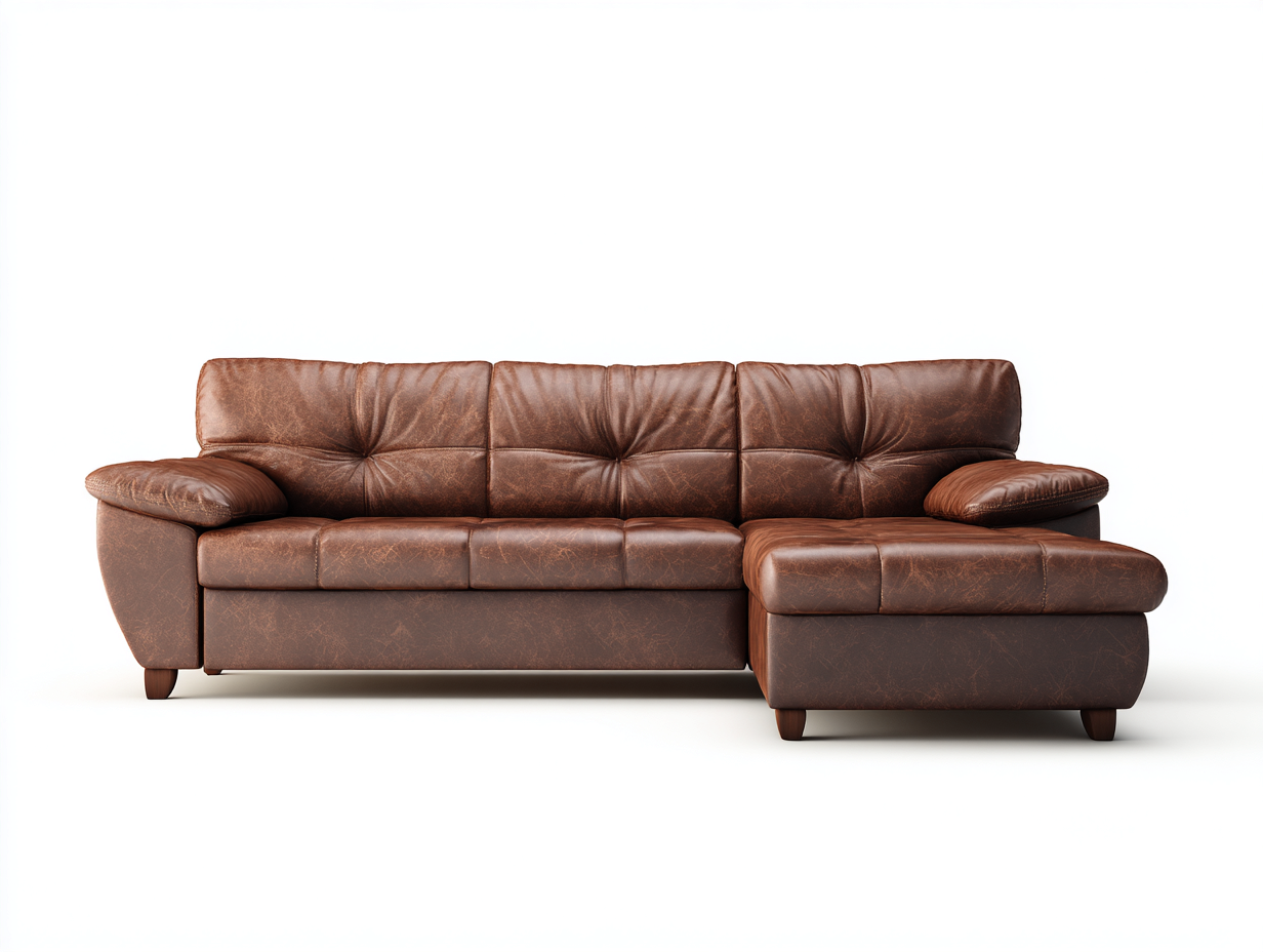 Ecksofa Kunstleder 285x170x86 cm braun - für Wohnzimmer im klassischen Design-Zivoadwell