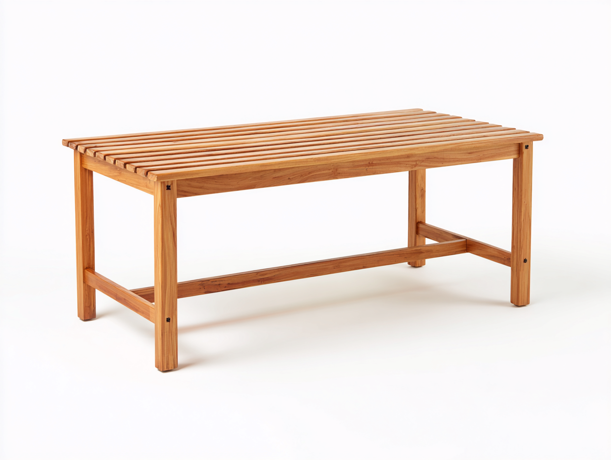 Gartentisch Holz 120x60x75 cm - Natur - Lamellen Design für Garten-Zivoadwell