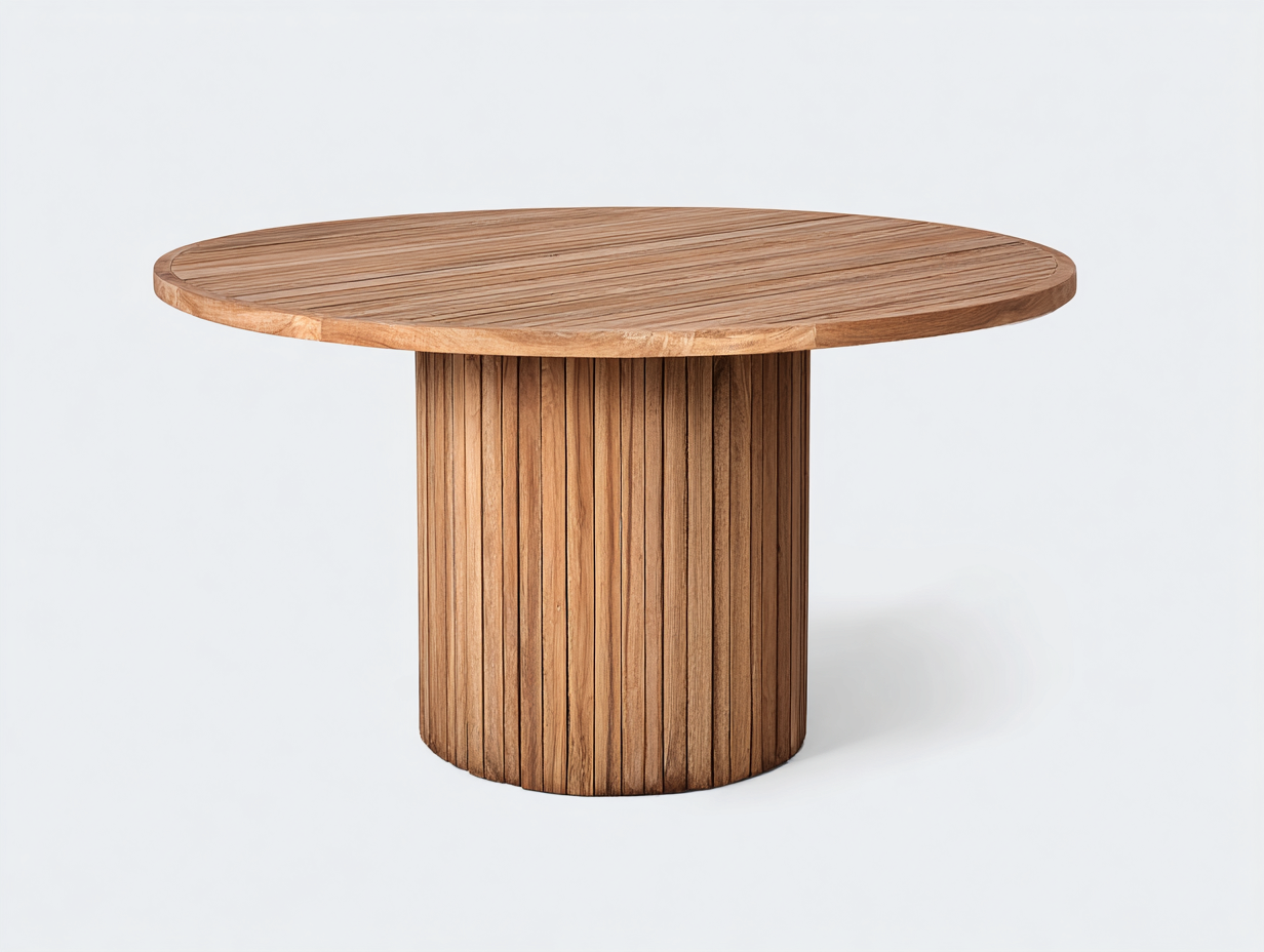 Gartentisch Massivholz 120x120x76 cm - Naturholz - rund für Garten und Terrasse-Zivoadwell