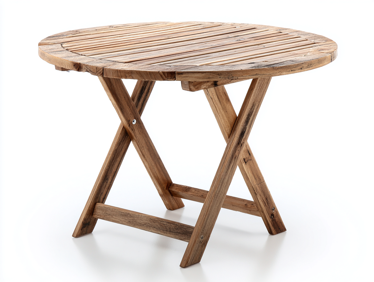 Gartentisch rund aus Holz 100x100x75 cm - braun - klappbarer Stil für Garten und Terrasse-Zivoadwell