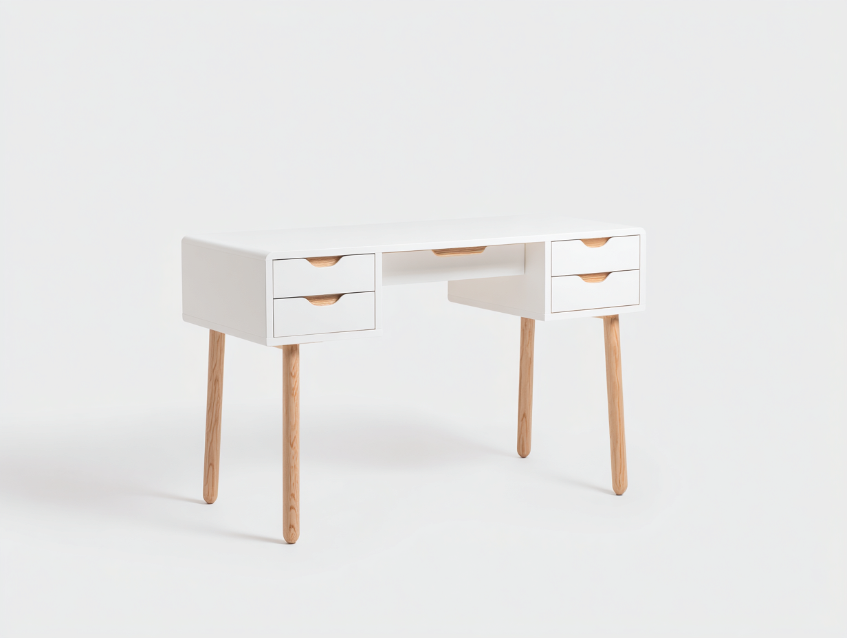 Schreibtisch Holz 120x55x76 cm Weiß-Braun - Modernes Design-Zivoadwell