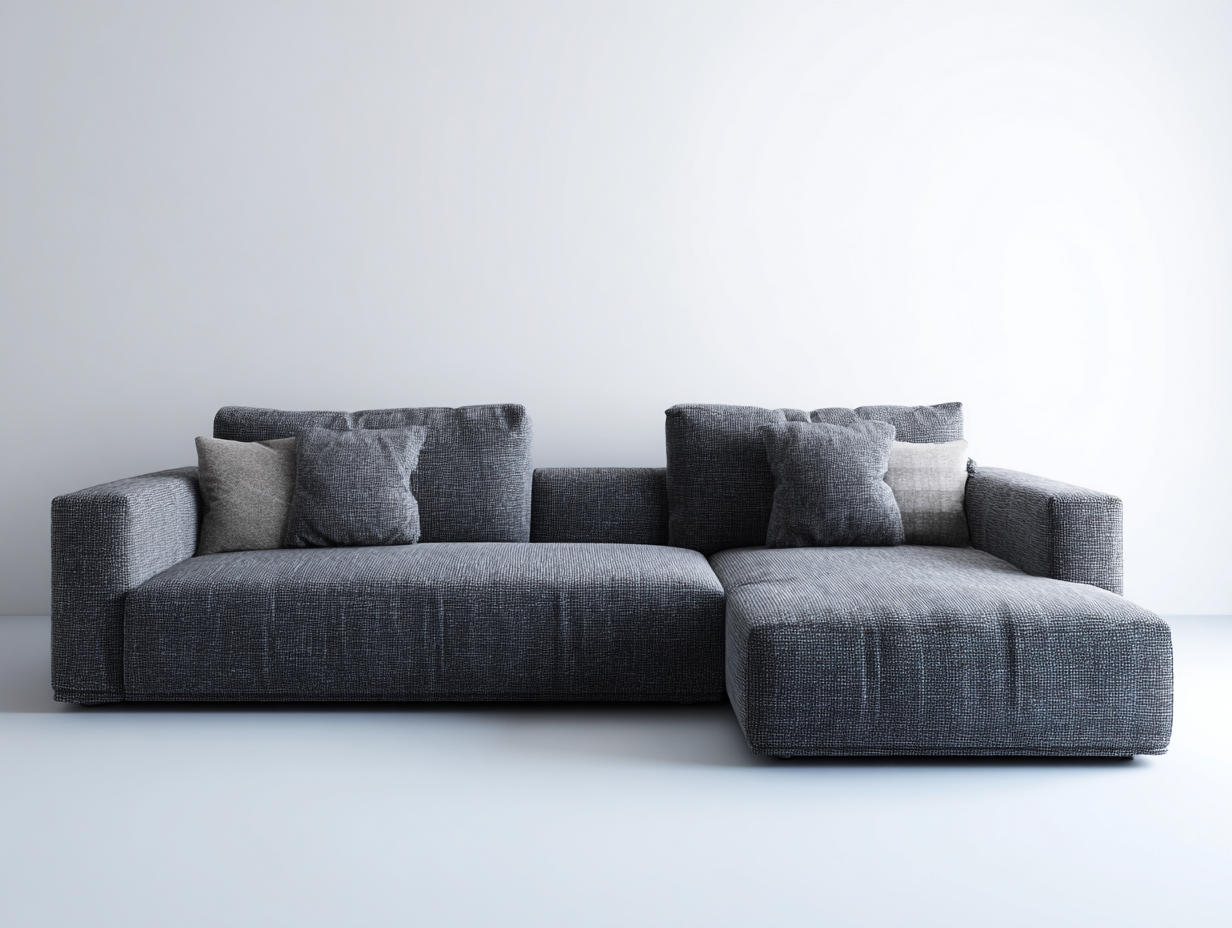 Ecksofa aus Stoff 280x170x75 cm - dunkelgrau - modernes Design für Wohnzimmer-Zivoadwell