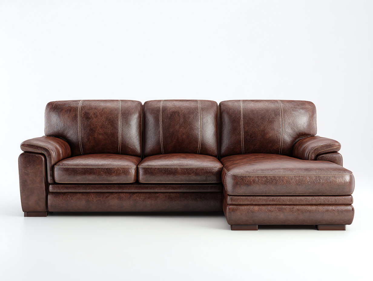 Ecksofa Kunstleder 278x168x85 cm braun - für Wohnzimmer im klassischen Design-Zivoadwell