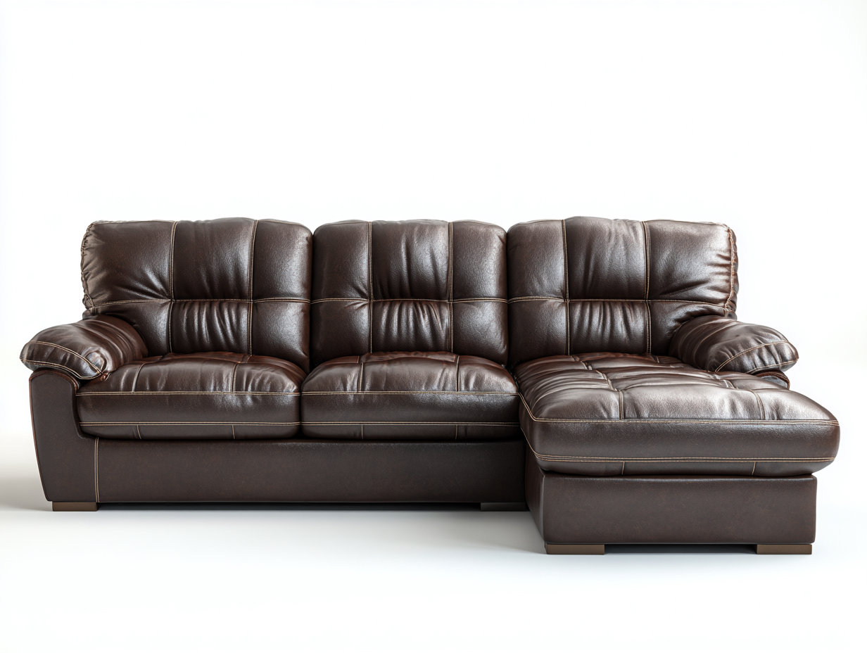 Ecksofa aus Kunstleder 270x165x90 cm - dunkelbraun - klassisches Design für Wohnzimmer-Zivoadwell