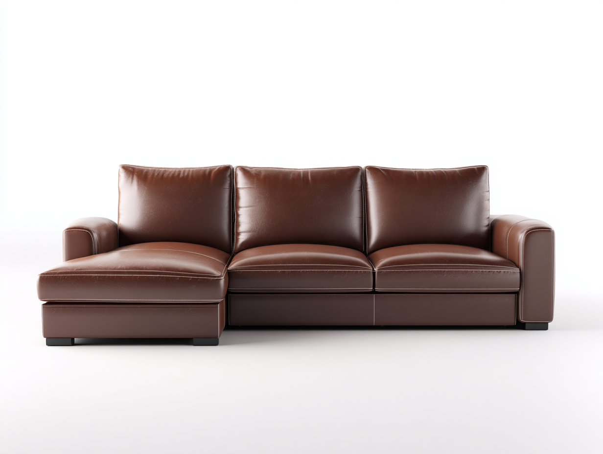 Ecksofa Lederoptik 285x165x82 cm - Braun - modernes Design für Wohnzimmer-Zivoadwell