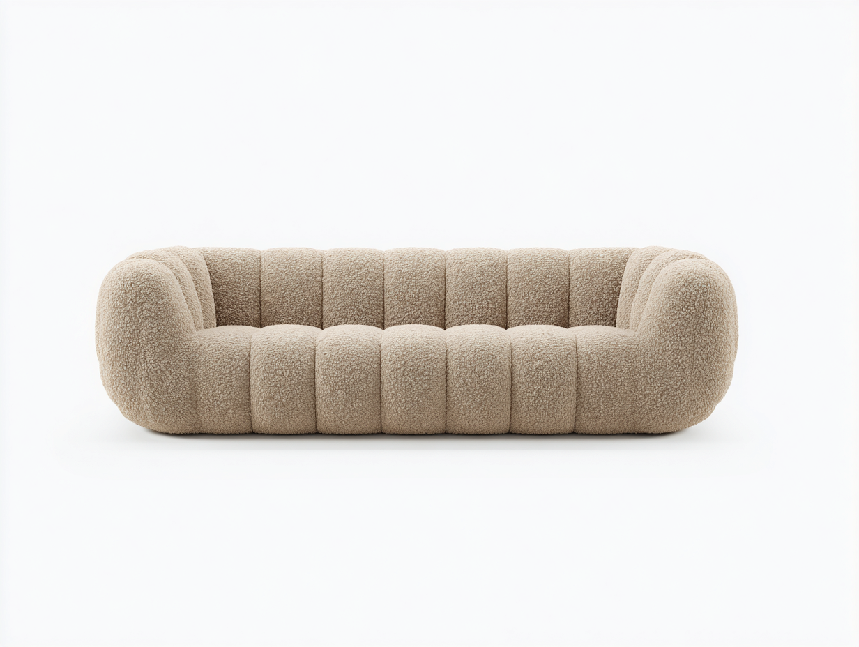 Zweisitzer Sofa Bouclé 180x86x72 cm beige - modernes Design für Wohnzimmer-Zivoadwell