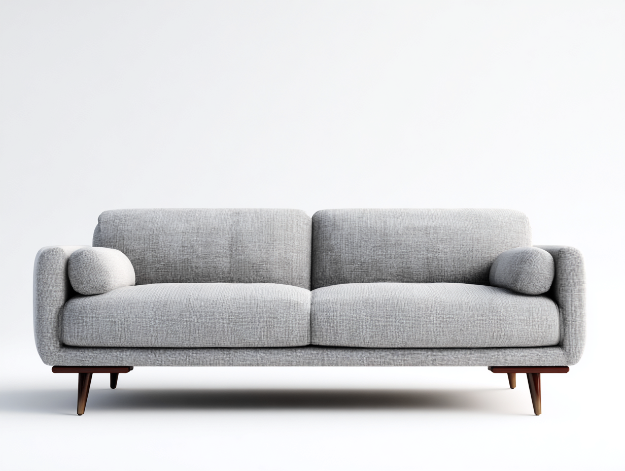 Zweisitzer Sofa aus Stoff 220x88x80 cm - hellgrau - modernes Wohnraum-Design-Zivoadwell