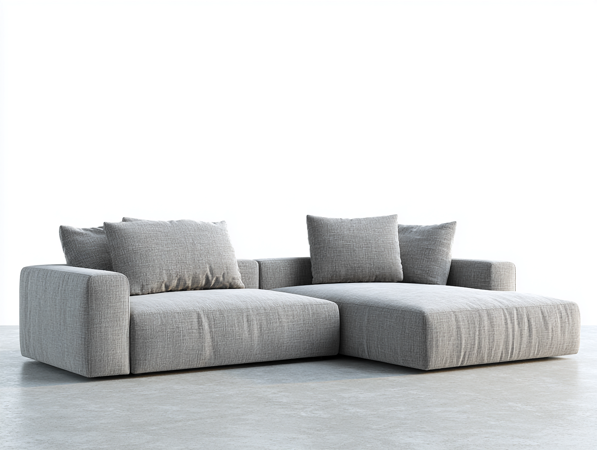 Ecksofa Stoff 280x175x72 cm - Hellgrau - modernes Design für Wohnzimmer-Zivoadwell