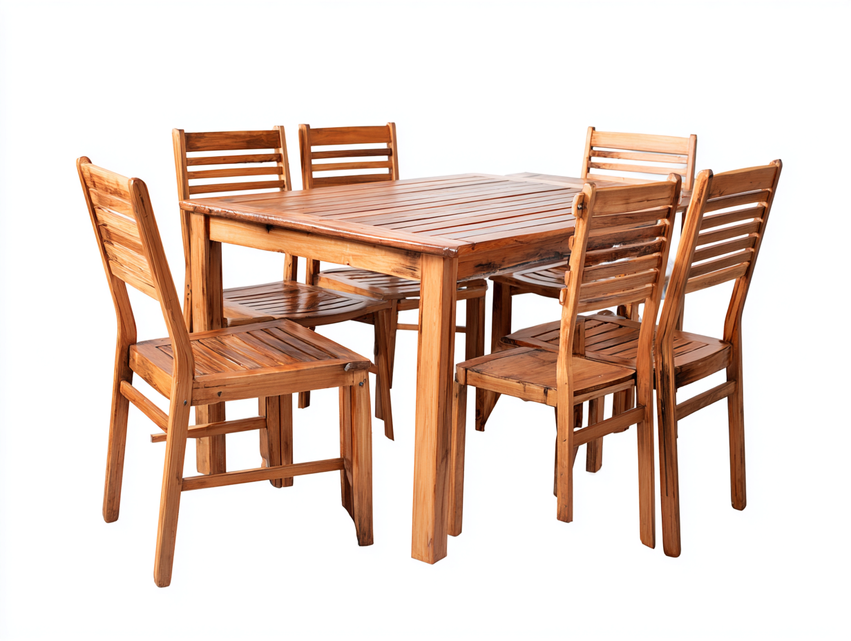 Garten Essgarnituren Holz 160x90x75 cm Natur Rustikales Design-Jalenrastudio