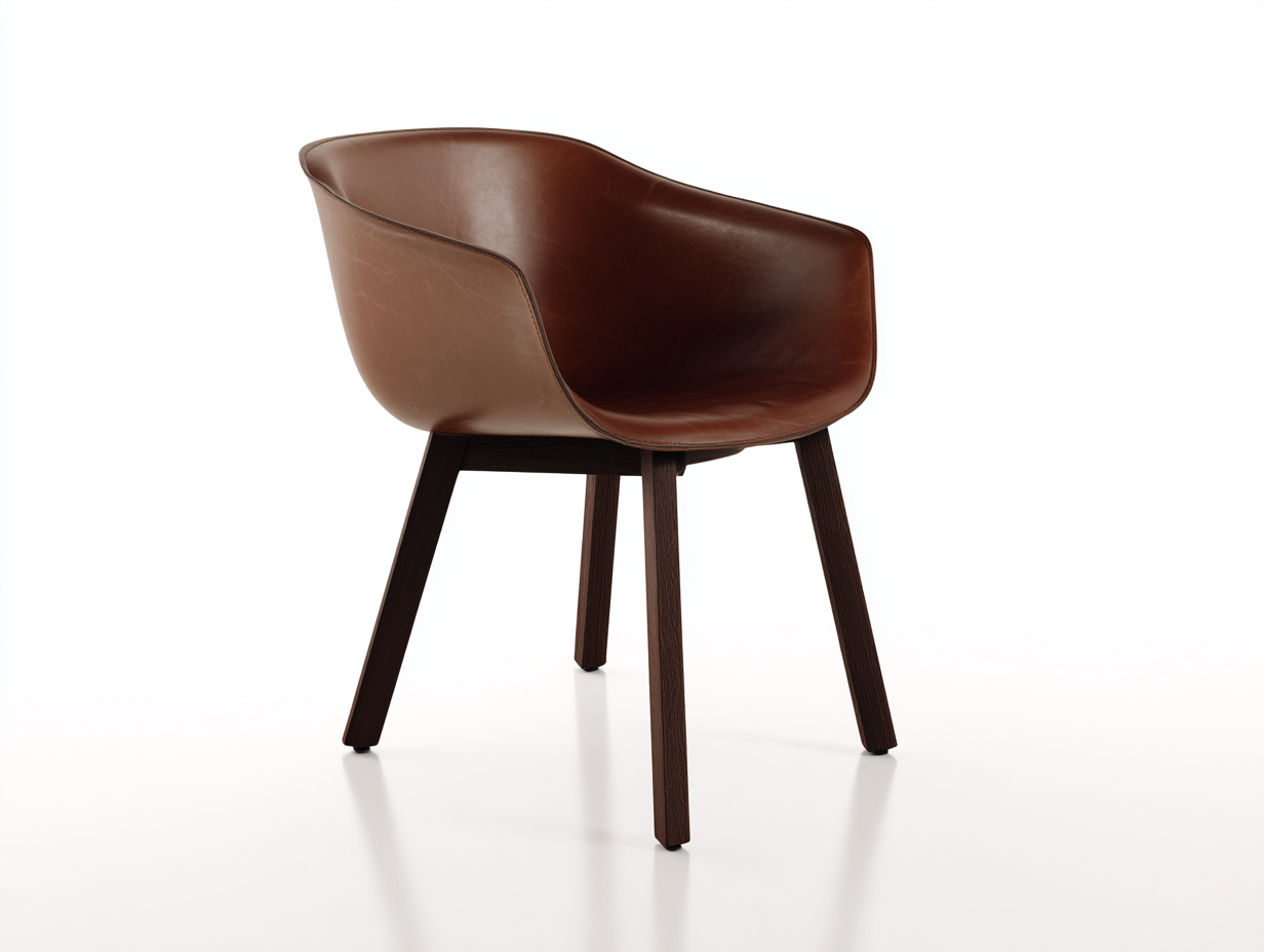 Esszimmerstühle Kunstleder gepolstert 60x58x82 cm - Braun-Dunkelbraun - mit Armlehnen im Schalen Design-Jalenrastudio