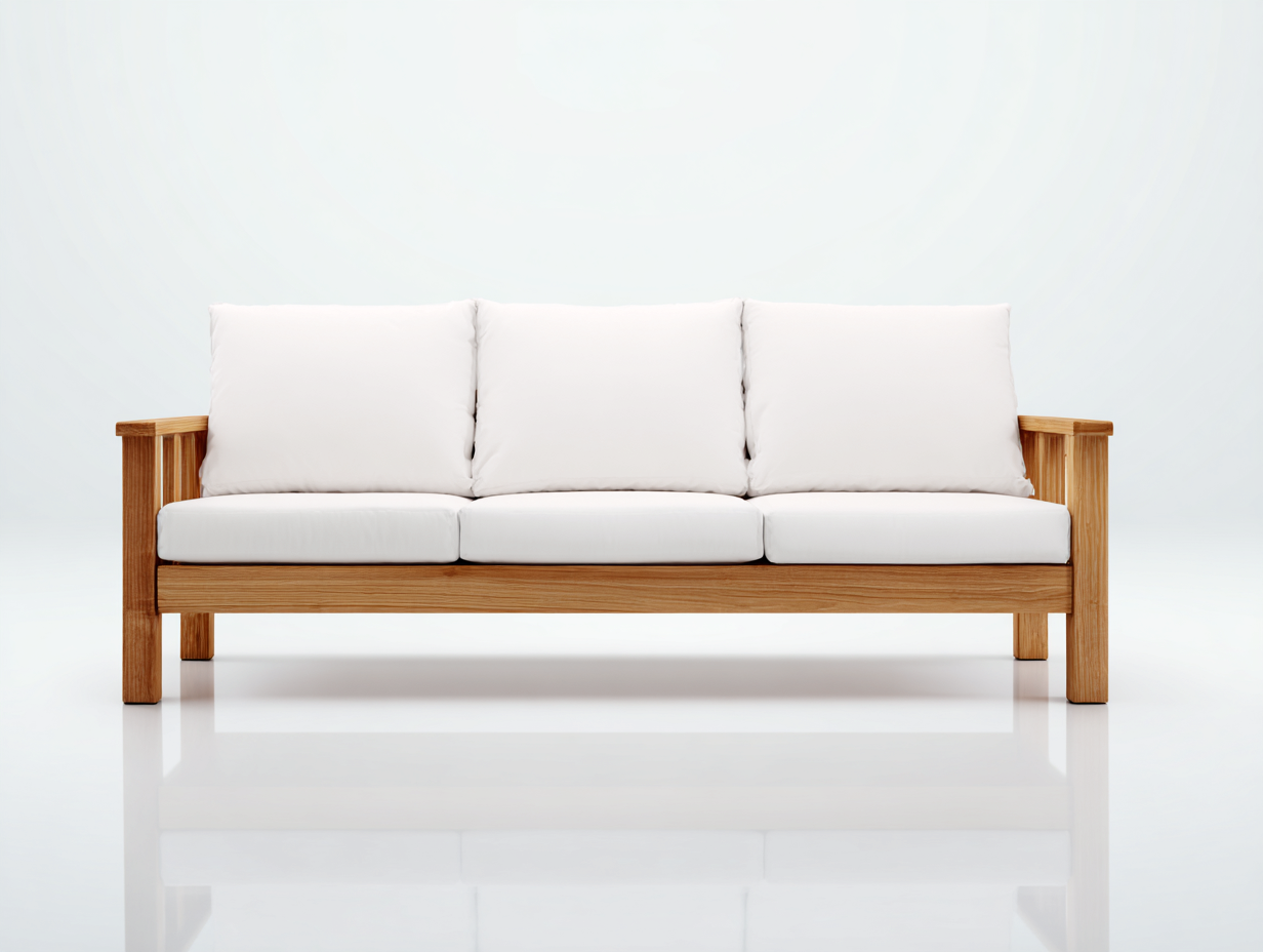 Gartensofa Massivholz 210x82x78 cm - Naturholz-Weiß - Modernes Design für Garten-Jalenrastudio