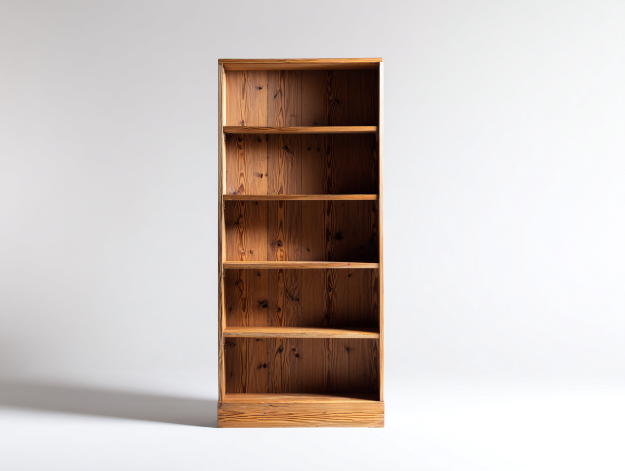 Bücherregal Massivholz 80x30x180 cm - Naturbraun - modernes Design-Jalenrastudio