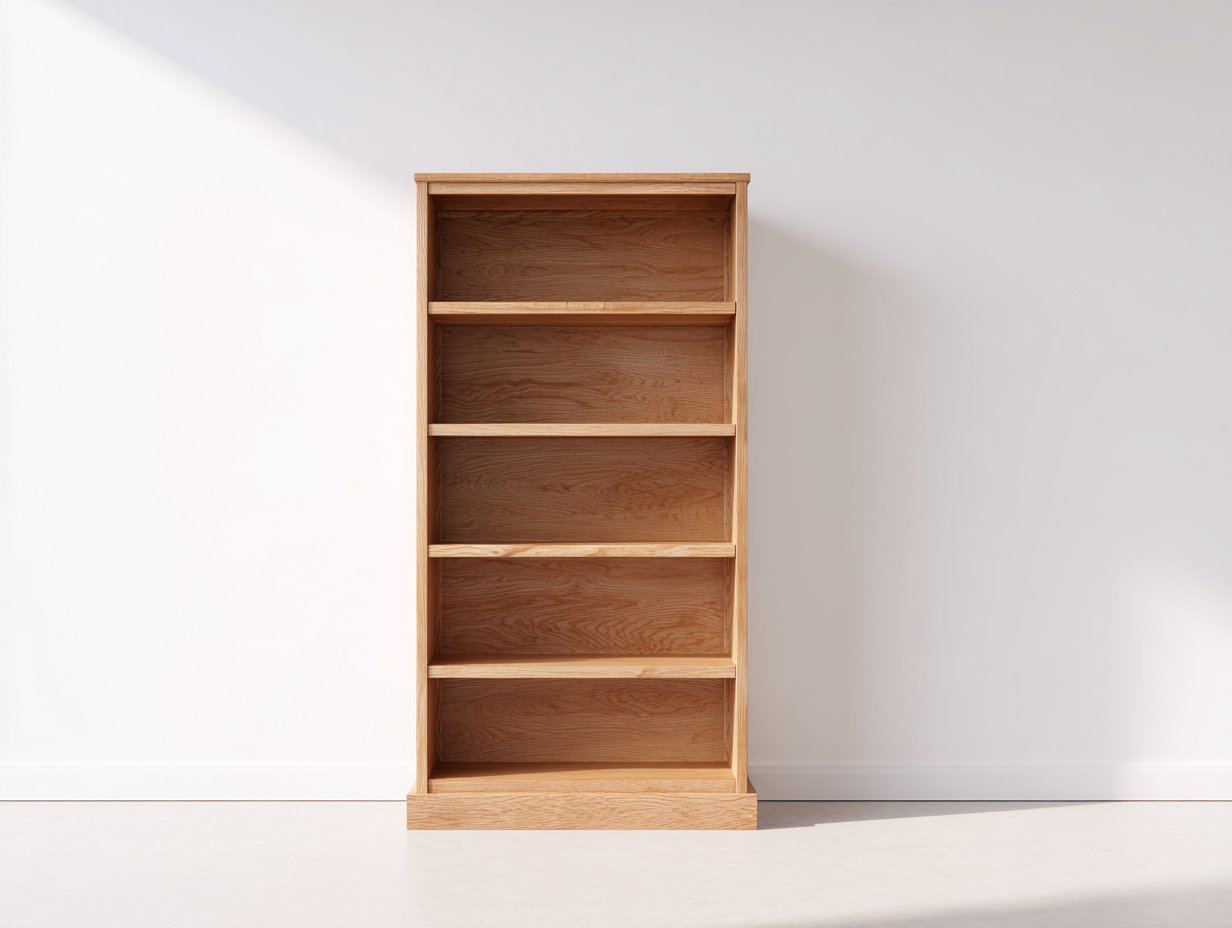 Bücherregal Holz 78x30x165 cm - Naturholz - Schlichtes Design für Wohnzimmer-Jalenrastudio