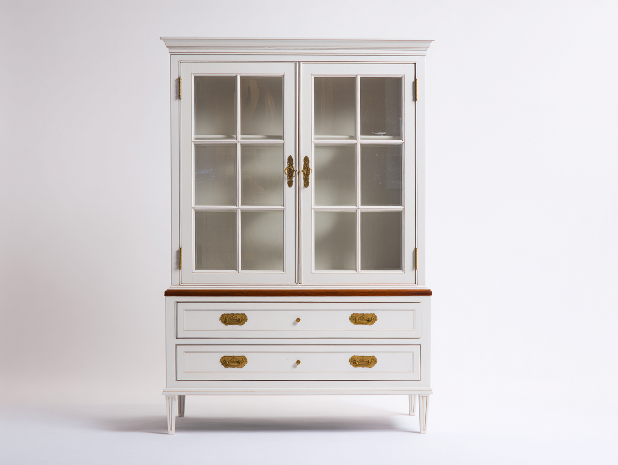 Vitrinen Holz 105x42x185 cm Weiß Klassisches Design-Jalenrastudio