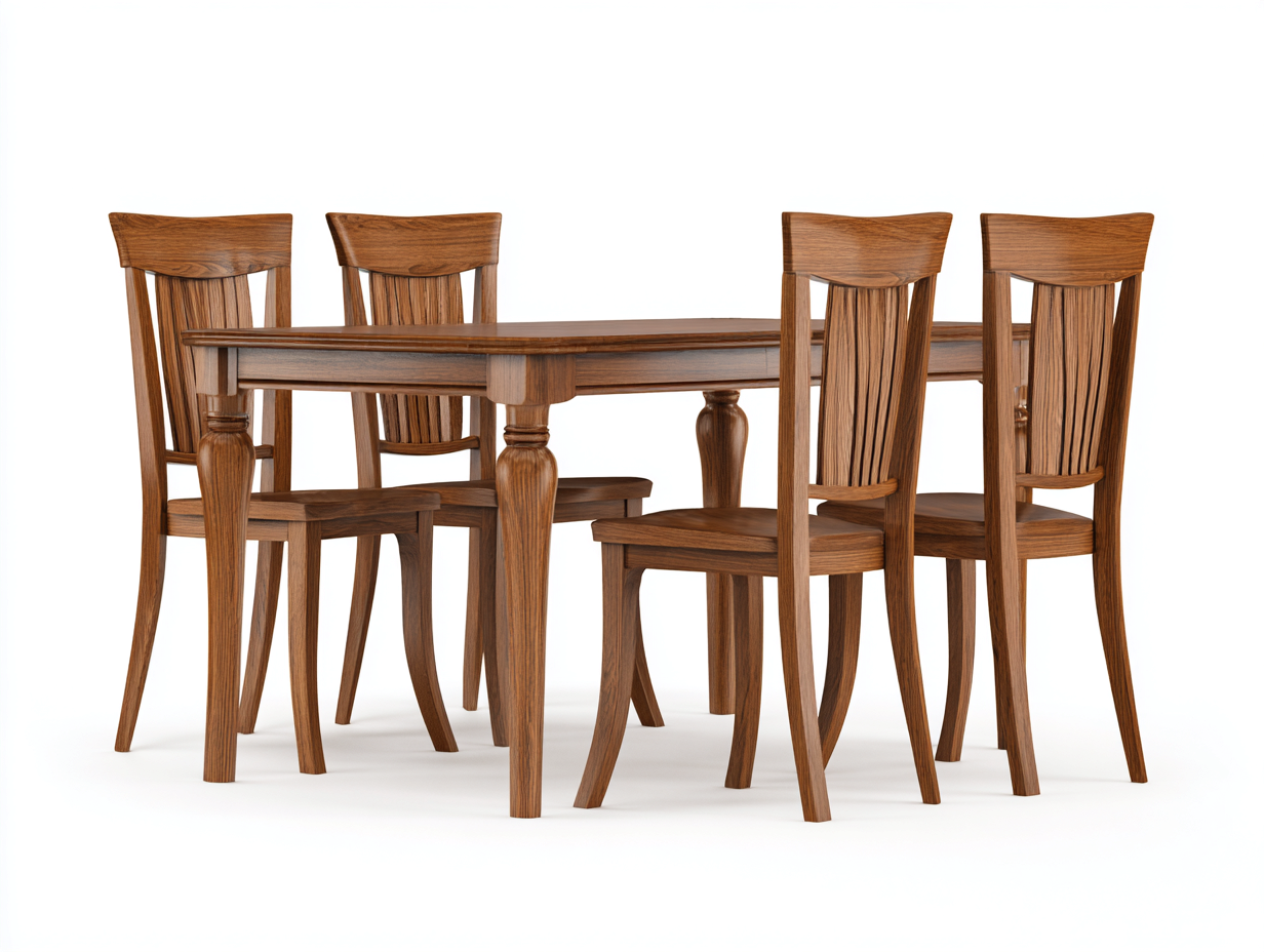Garten Essgarnituren Holz 140x80x75 cm - Braun - 5-teiliges Set im klassischen Design-Jalenrastudio