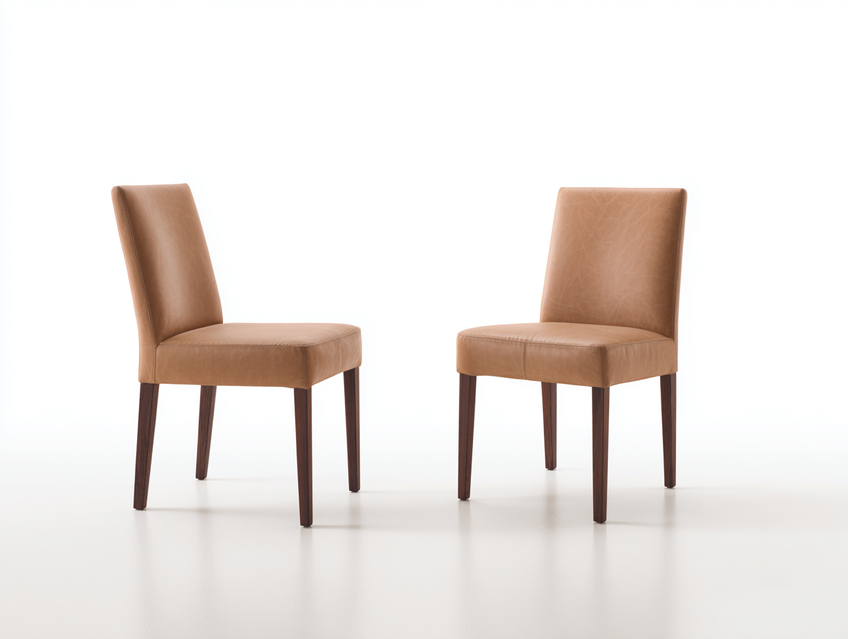 Esszimmerstühle Kunstleder gepolstert 45x55x95 cm - Braun-Dunkelbraun - 2er Set im modernen Design-Jalenrastudio
