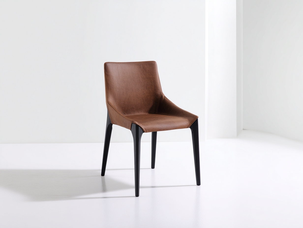 Esszimmerstühle Lederoptik 58x60x84 cm - Braun-Schwarz - für Esszimmer-Jalenrastudio