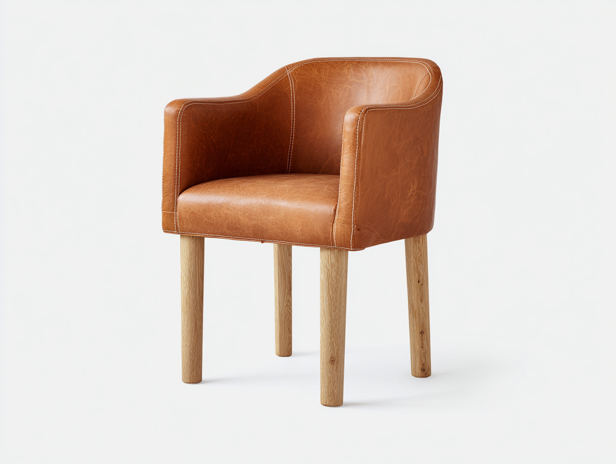 Esszimmerstühle Lederoptik Holzbeine 62x60x80 cm - Braun-Natur - für Esszimmer-Jalenrastudio