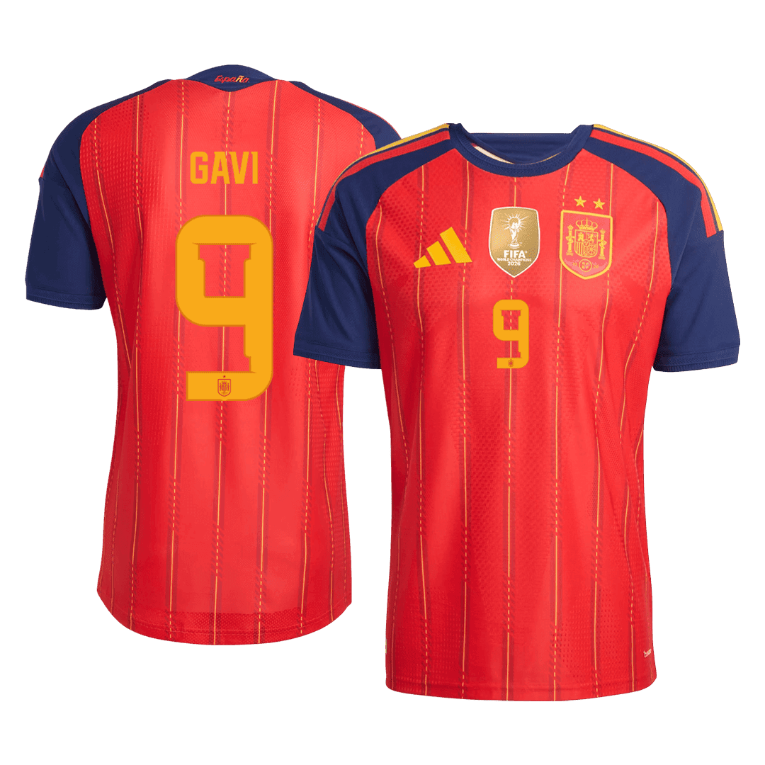 Anbefalt: [Champion Edition] Spania Hjemmedrakt VM 2026 – GAVI #9 (Spillerversjon)