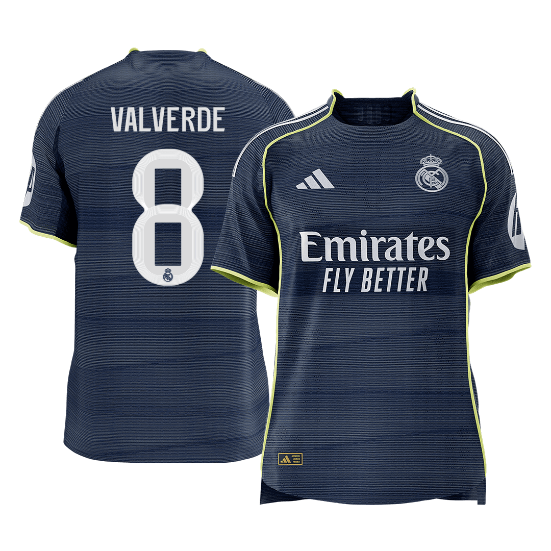 Real Madrid Bortedrakt 2025/26 – VALVERDE #8 (Spillerversjon) [PREMIUM]