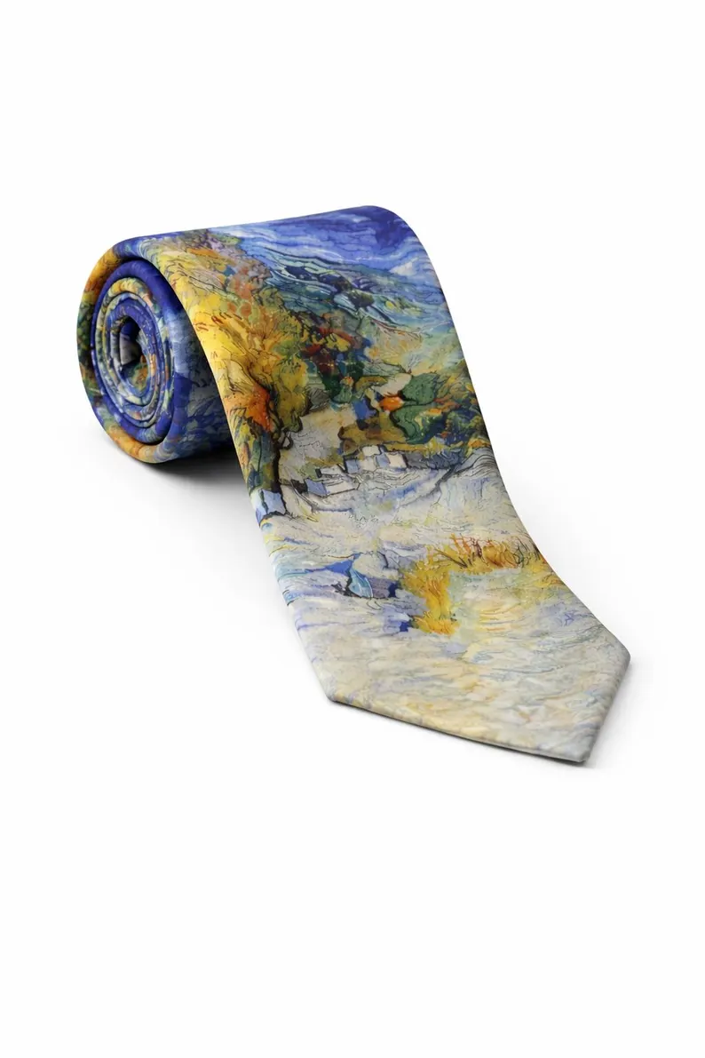 Artistic Painting Necktie – Abstract Statement Tie for Formal & Creative Style