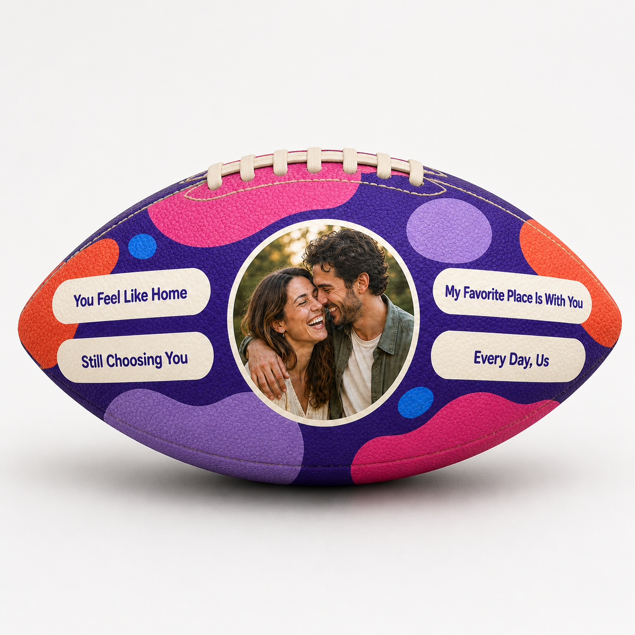 Custom Photo Football with 4 Messages – Personalized Gift