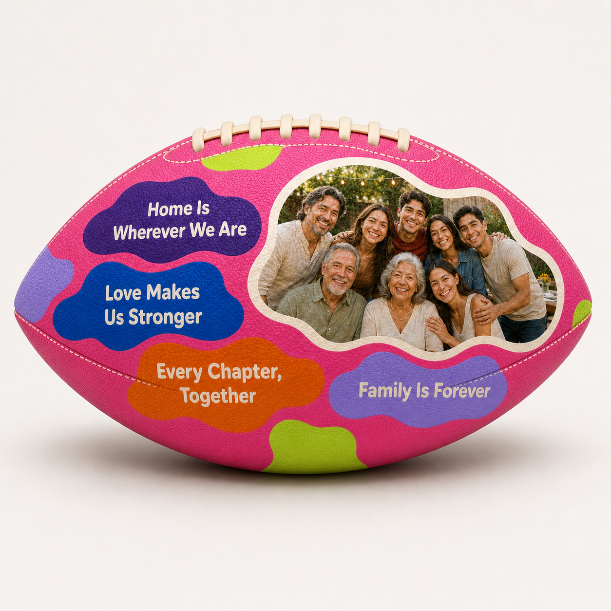 Custom Photo Football with 4 Messages – Personalized Gift