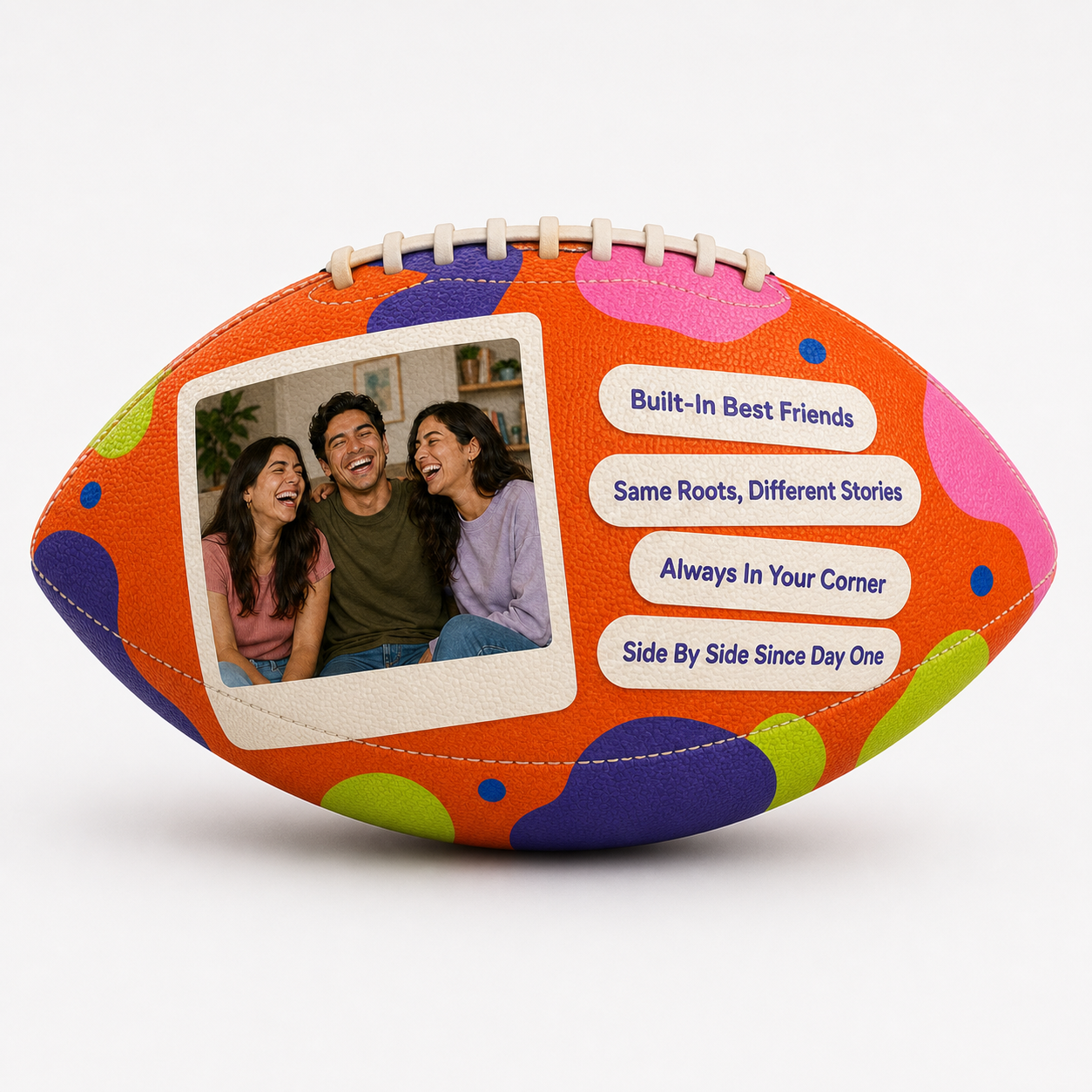Custom Photo Football with 4 Messages – Personalized Gift