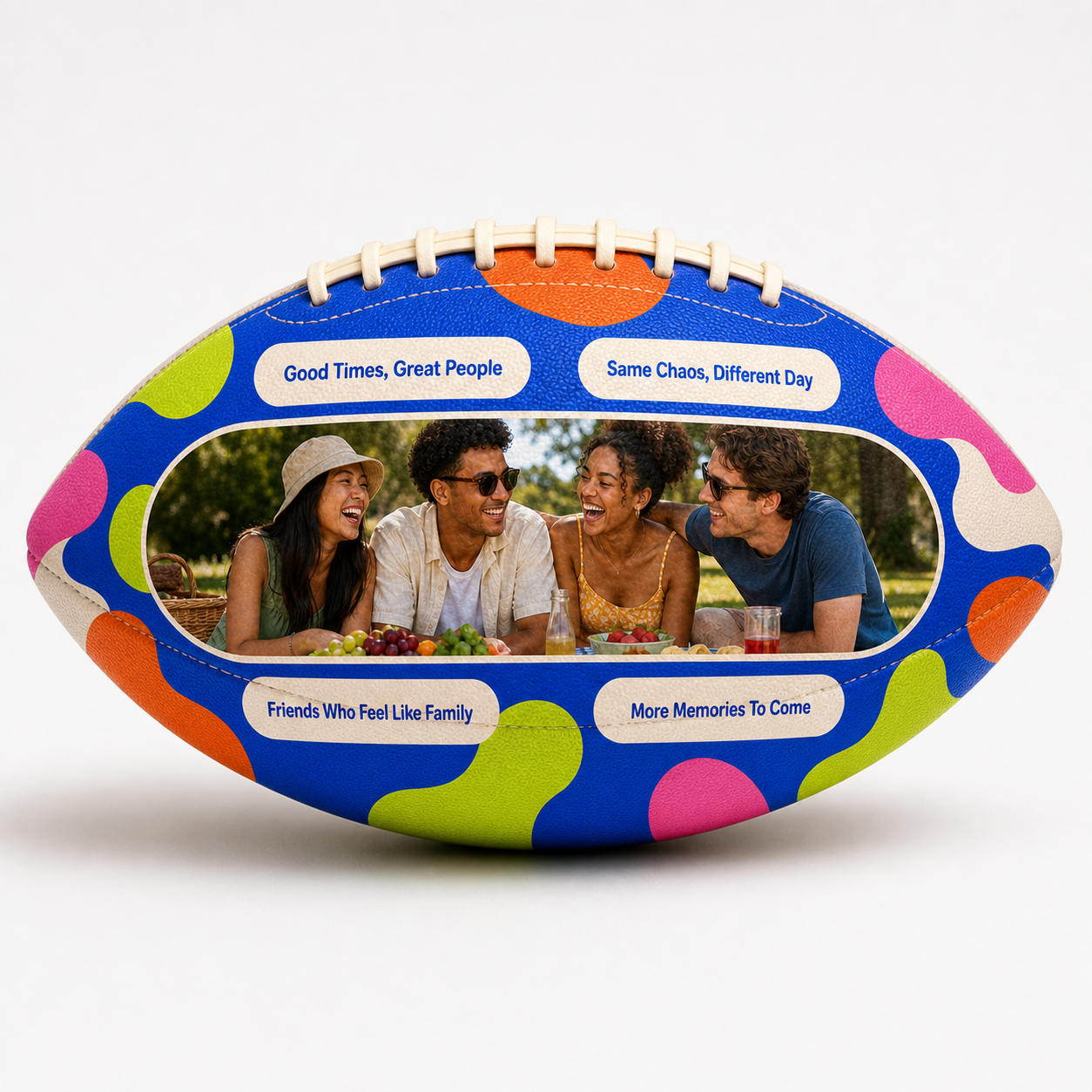 Custom Photo Football with 4 Messages – Personalized Gift