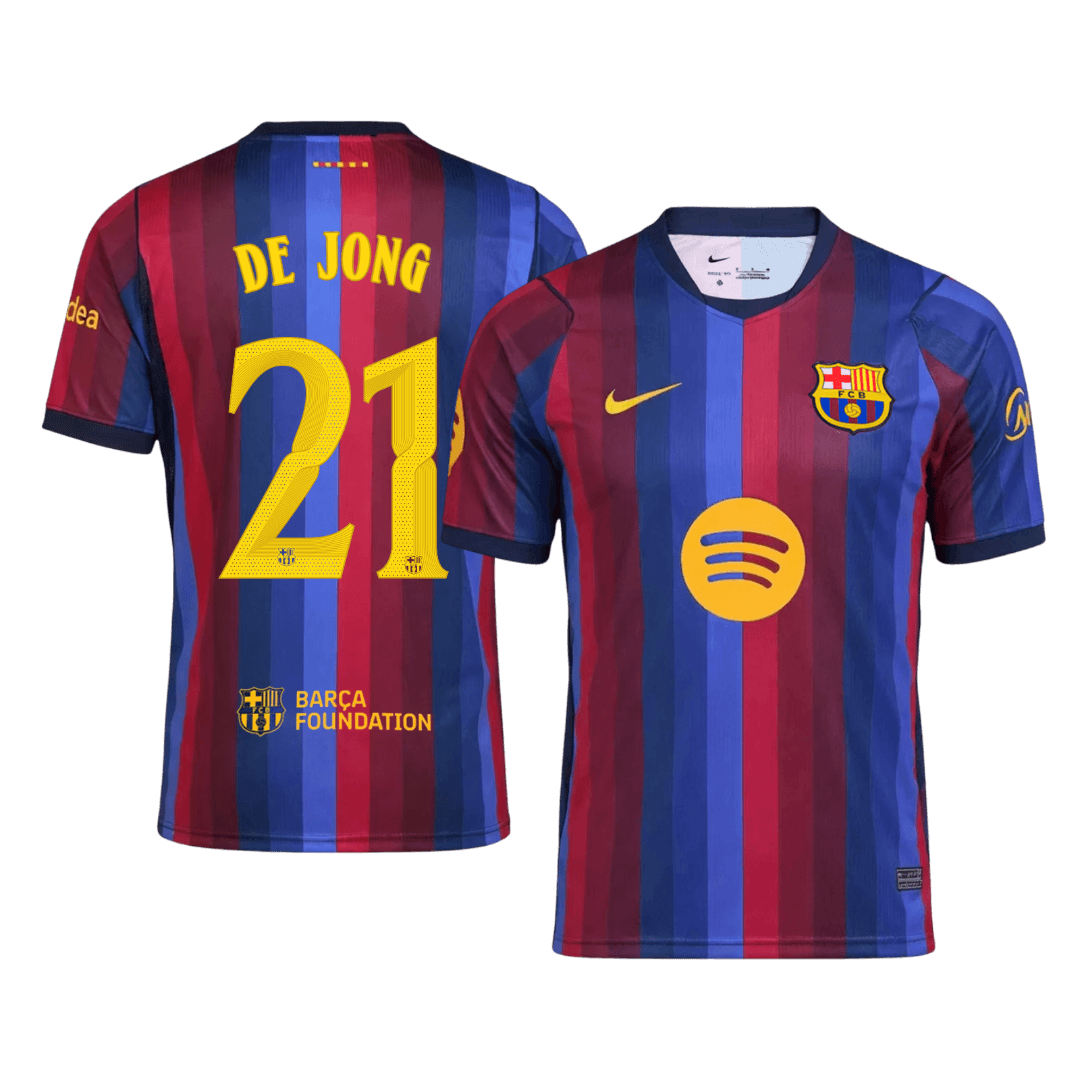 Barcelona Home Soccer Jersey 2026/27 - F. DE JONG #21 – UCL [Premium]