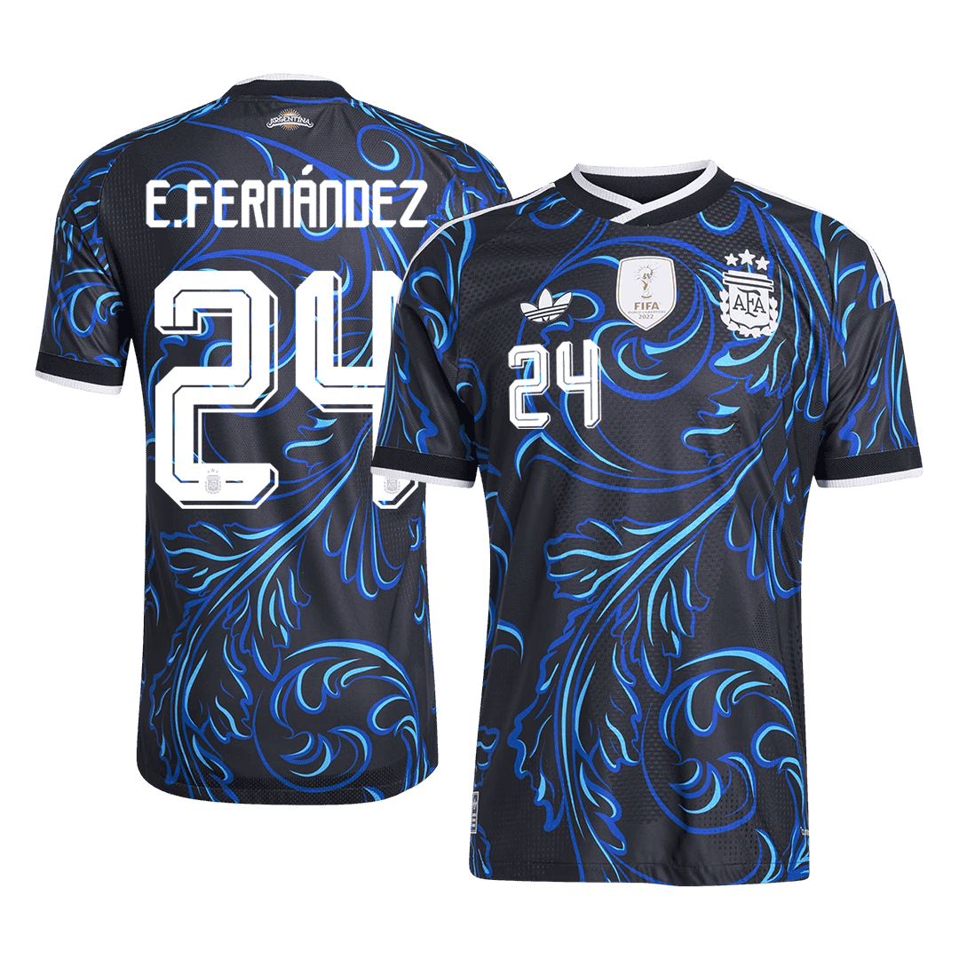 E. FERNÁNDEZ #24 Men's Argentina World Cup 2026 Player Version Away Soccer Jersey - Slim Fit