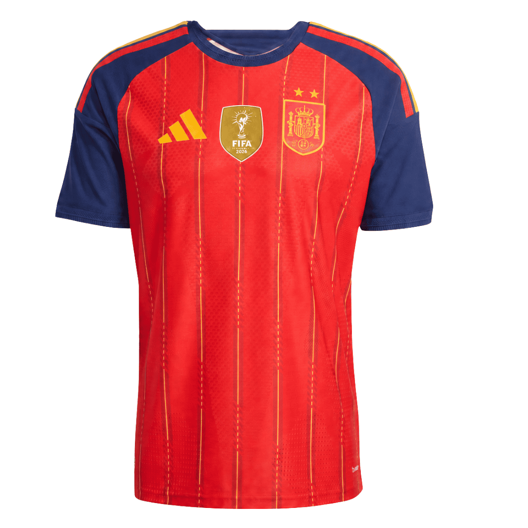Men's Spain World Cup 2026 Player Version Champion Edition Home Soccer Jersey - Slim Fit