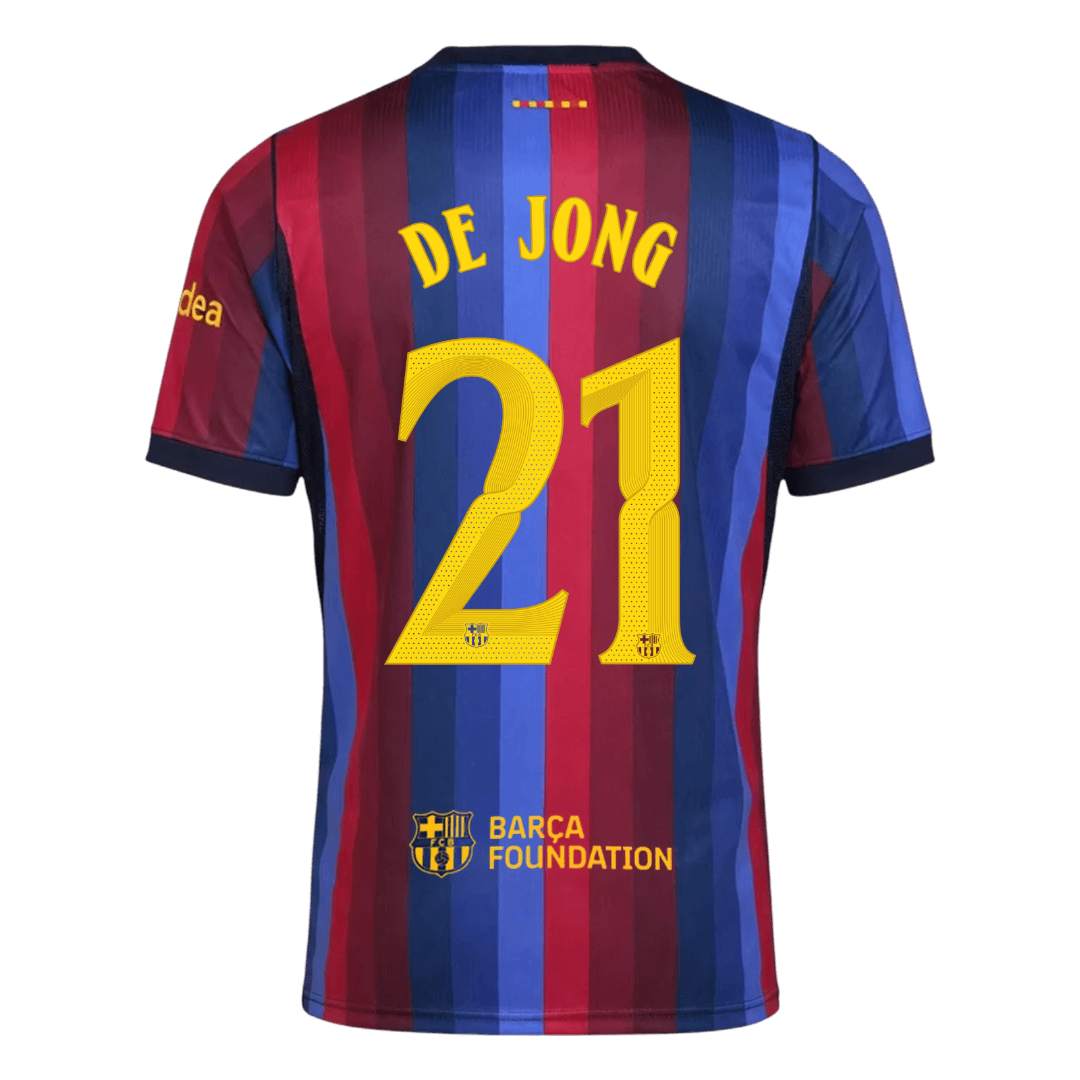 Barcelona Home Soccer Jersey 2026/27 - F. DE JONG #21 – UCL [Premium]