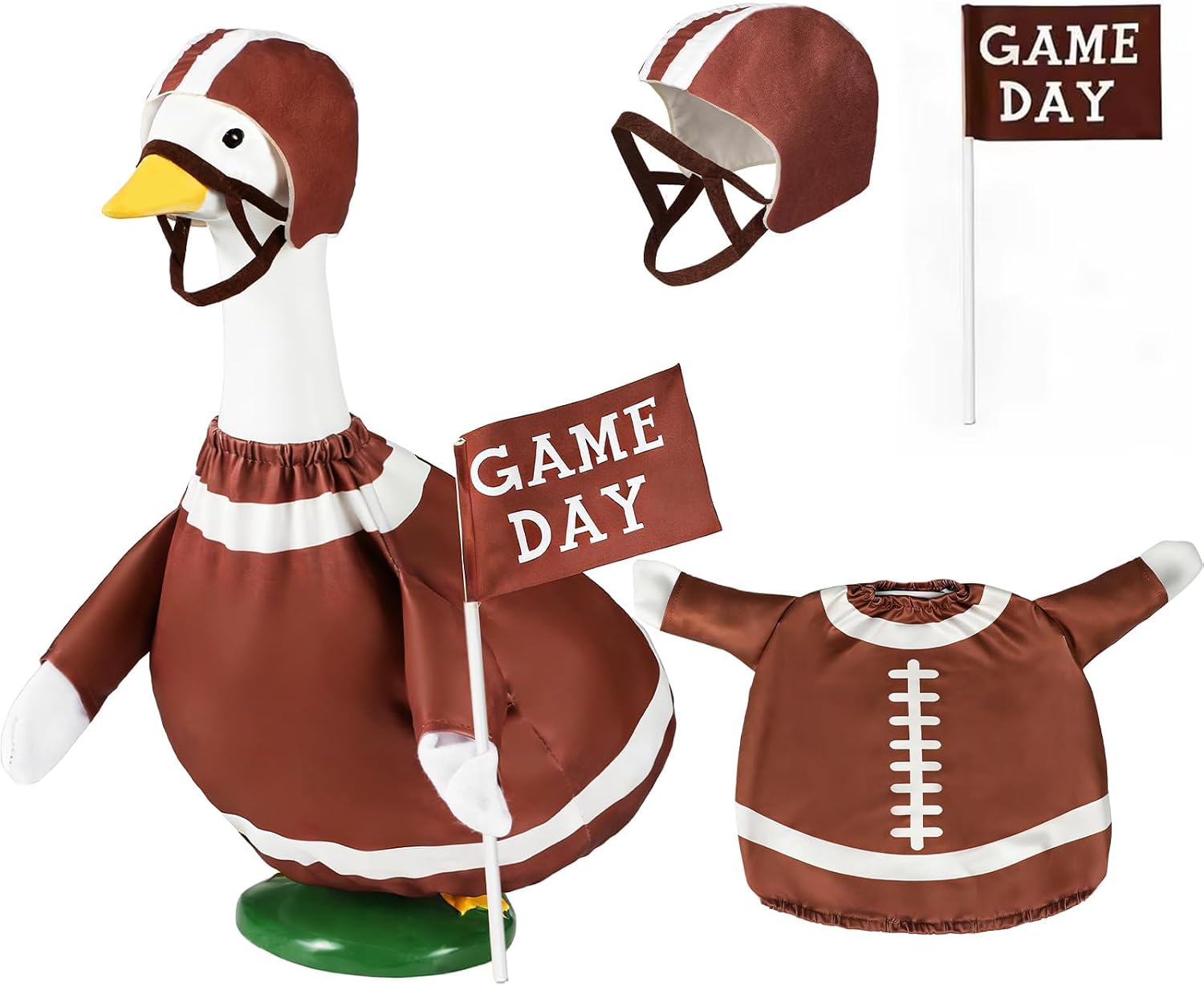 Football Porch Goose Outfit Game Day Clothes for 23'' Lawn Goose