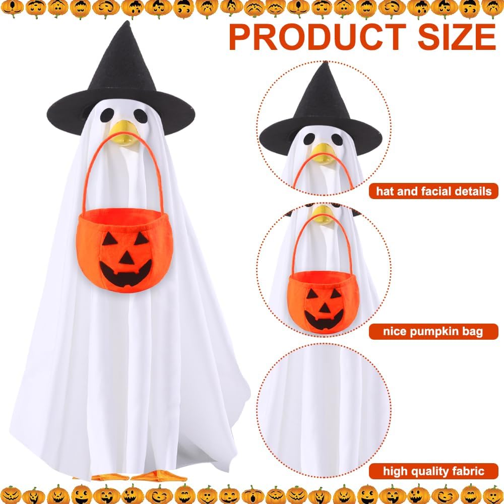 Halloween Goose Outfit Ghost Porch Goose Clothes for Outdoor Lawn Decor