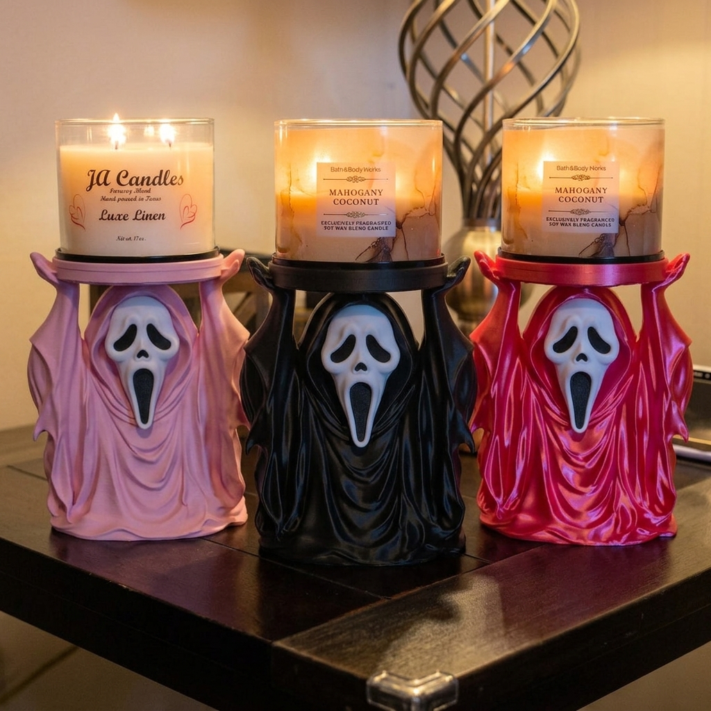 Detailed sculpted horror candle holder