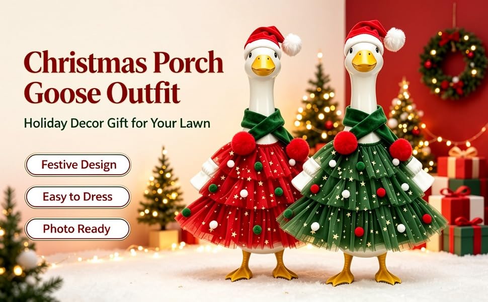 Christmas Porch Goose Outfit | 2 Color Options