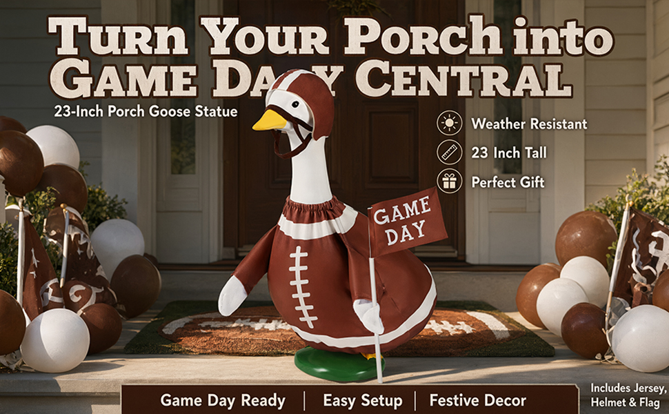 Porch goose football outfit