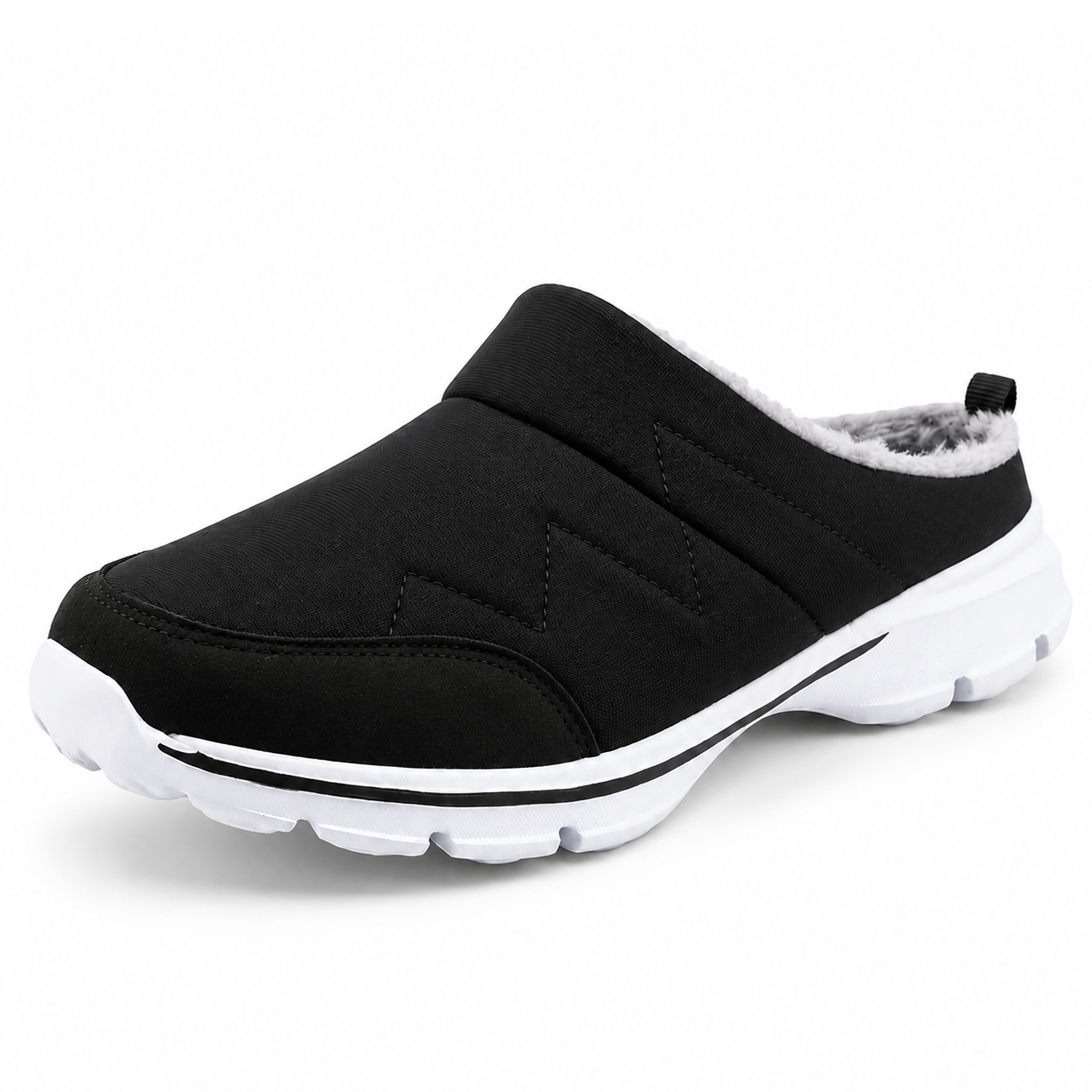 North — Men's Quilted Warm Backless Slip-On Shoes