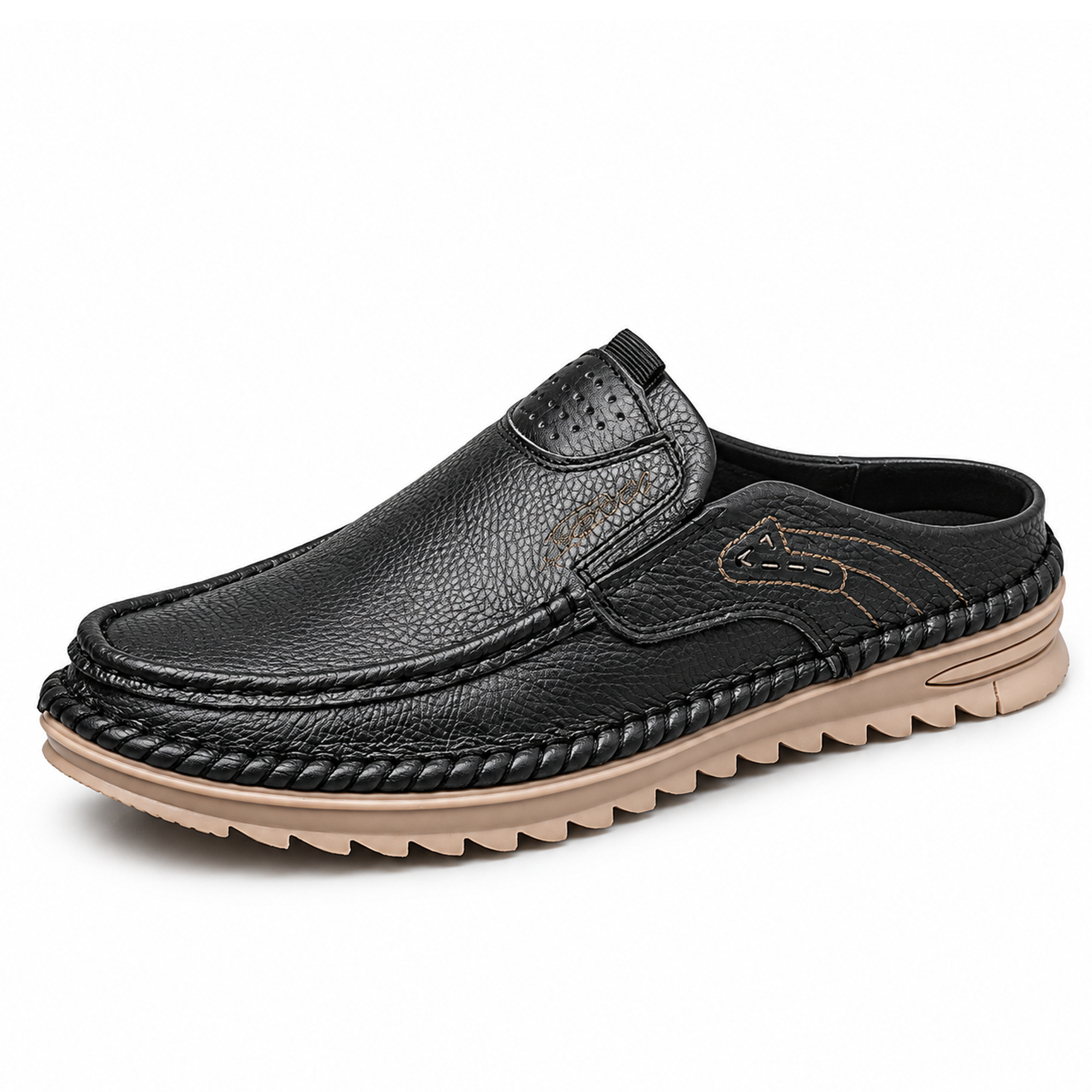 Cedar Men's Perforated Backless Mules | Dawn Muse