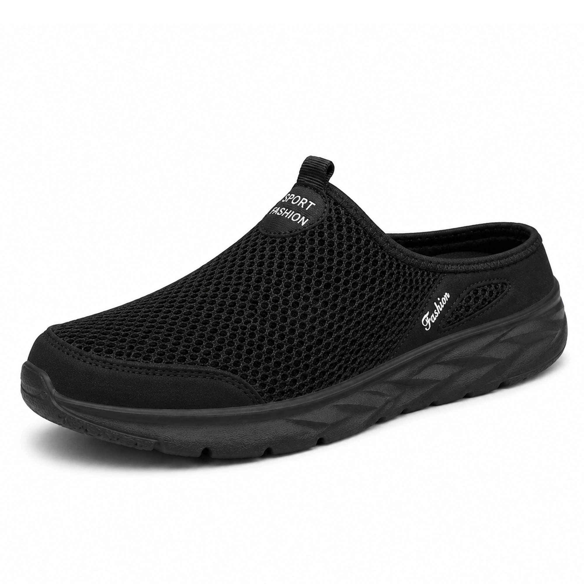 Flow — Men's Perforated-Mesh Backless Slip-On Sneakers